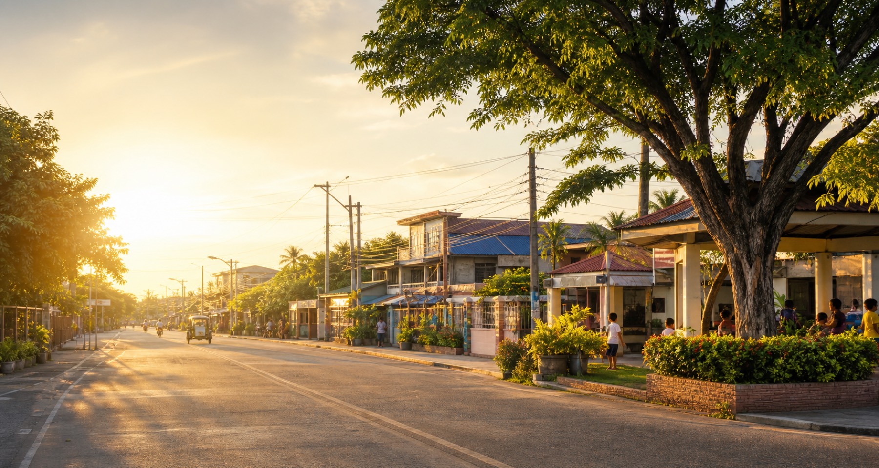 Warm barangay street scene placeholder